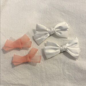 Matching White and Pink Bow CROCS Charms Set